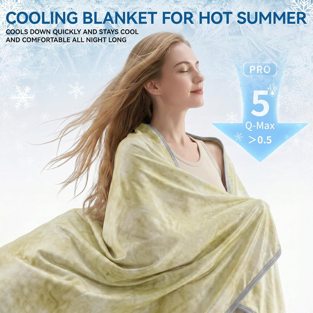 Guohaoi Cooling Throw Blanket for Hot Sleepers, Queen Size 90''×90''